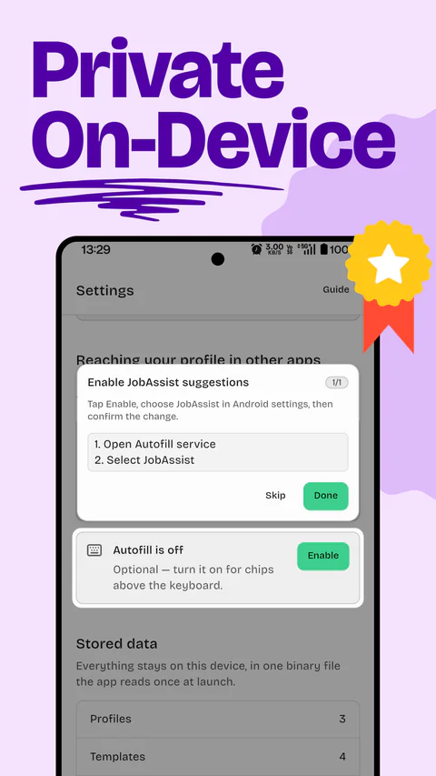 JobAssist product screen