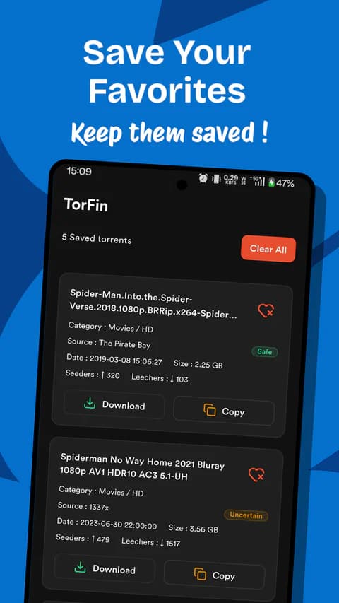 TorFin product screen