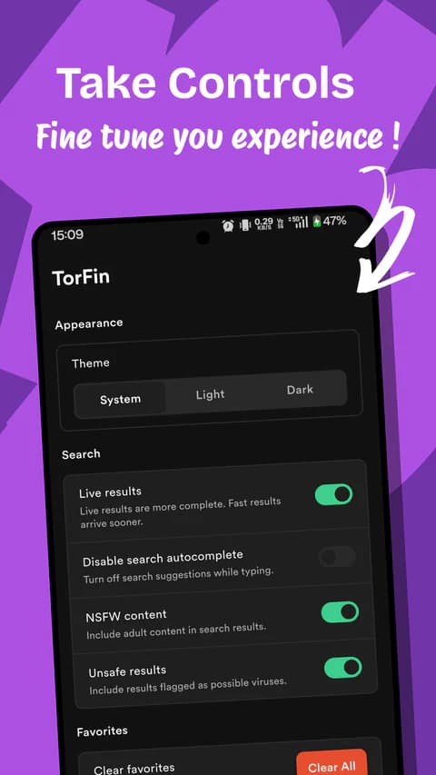 TorFin product screen